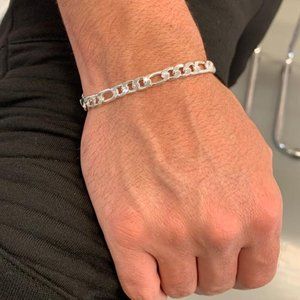 SILVER MALE BRACELET VALENTINE'S DAY GIFT FOR HIM MASCULINE ACCESSORIES